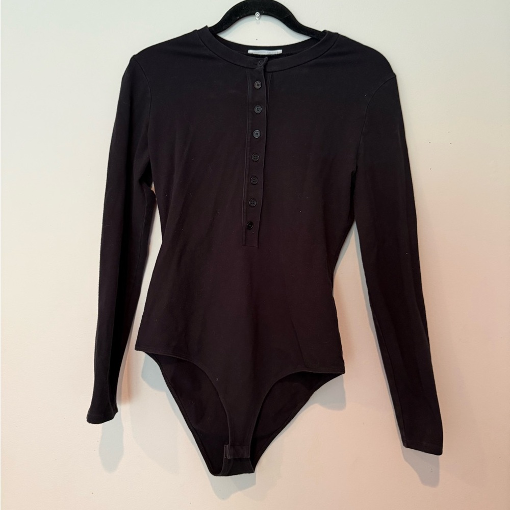 Reformation Black Buttoned Top